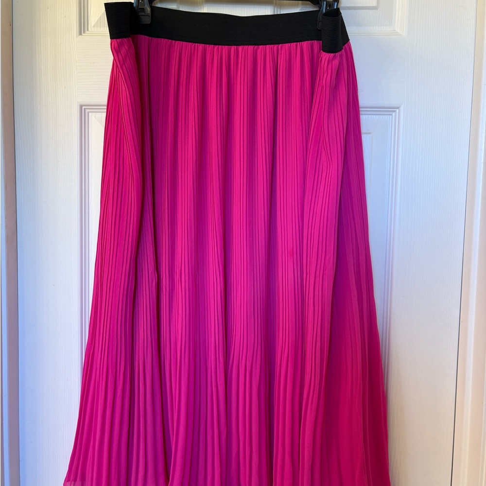 Torrid Pink Midi Pleated A-Line Skirt